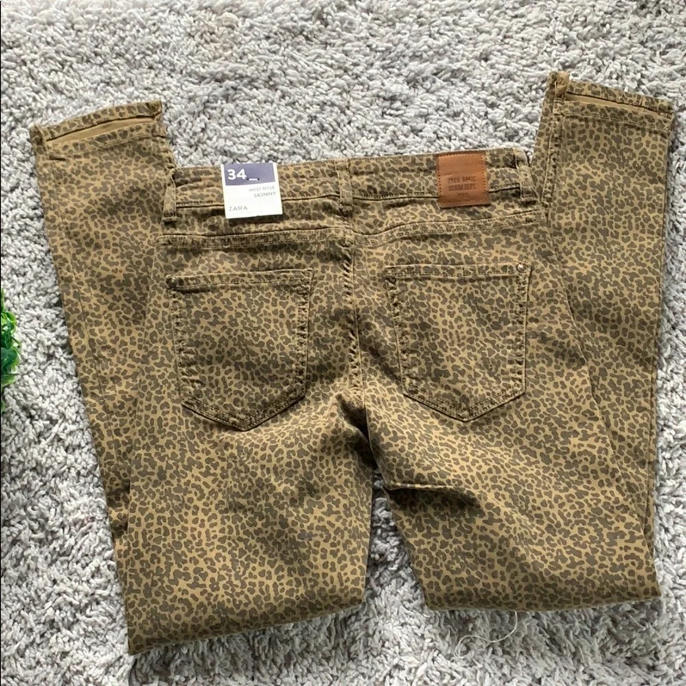 ZARA Animal Print Mid Rise Skinny‎ Jeans - Picture 5 of 10